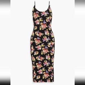 Alice + Olivia Delora Floral Print Spaghetti Strap Midi Dress